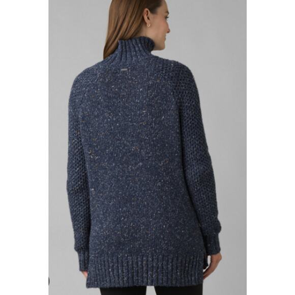 NWT prAna Ibid Knit Sweater Tunic Blue Mockneck XS - Picture 3 of 6